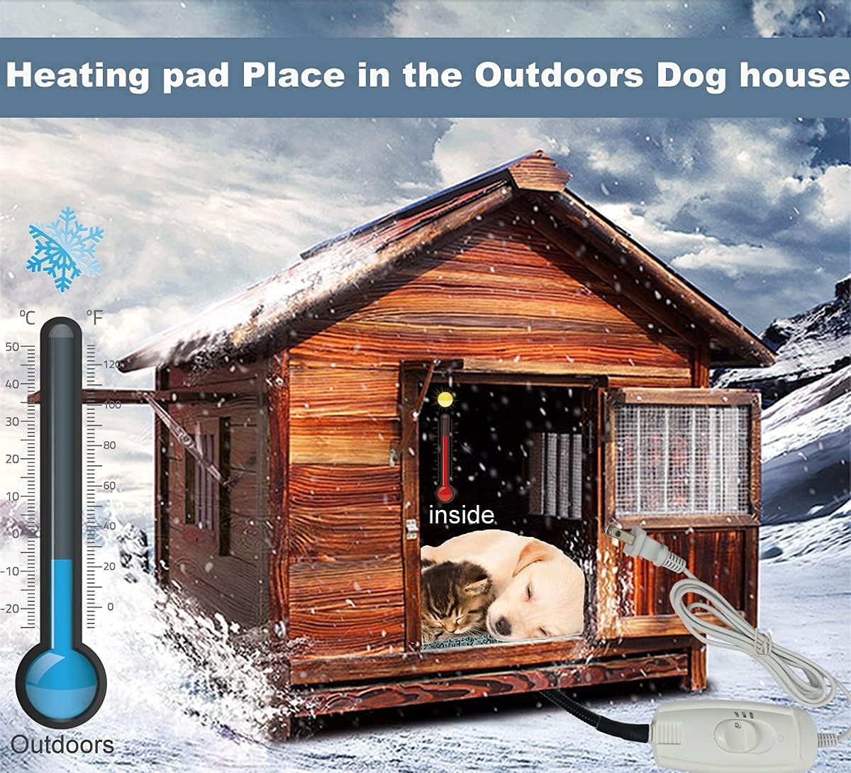 Pet Heating Pat for Dogs Cats Puppy Heating pad for whelping Box