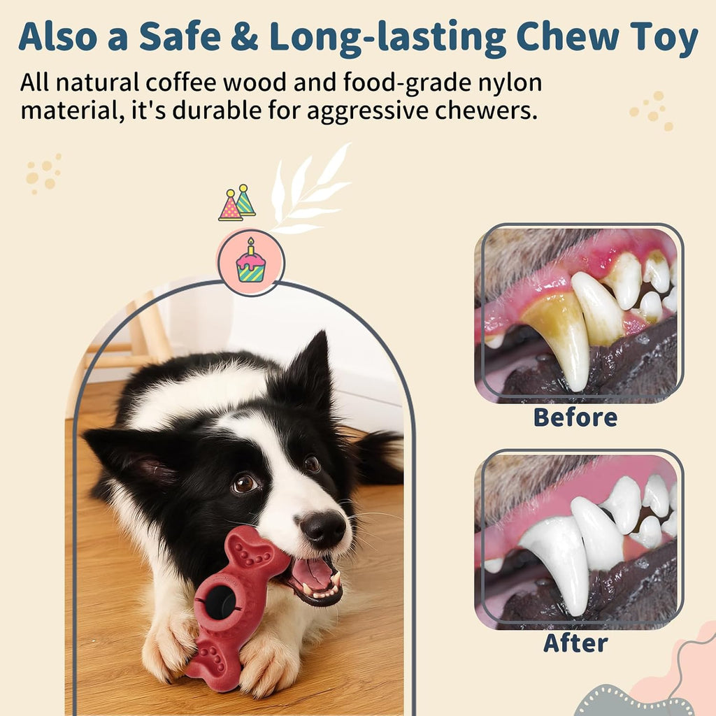Enrichment Frozen Dog Treat Dispensing Interactive Chew Toy, Red