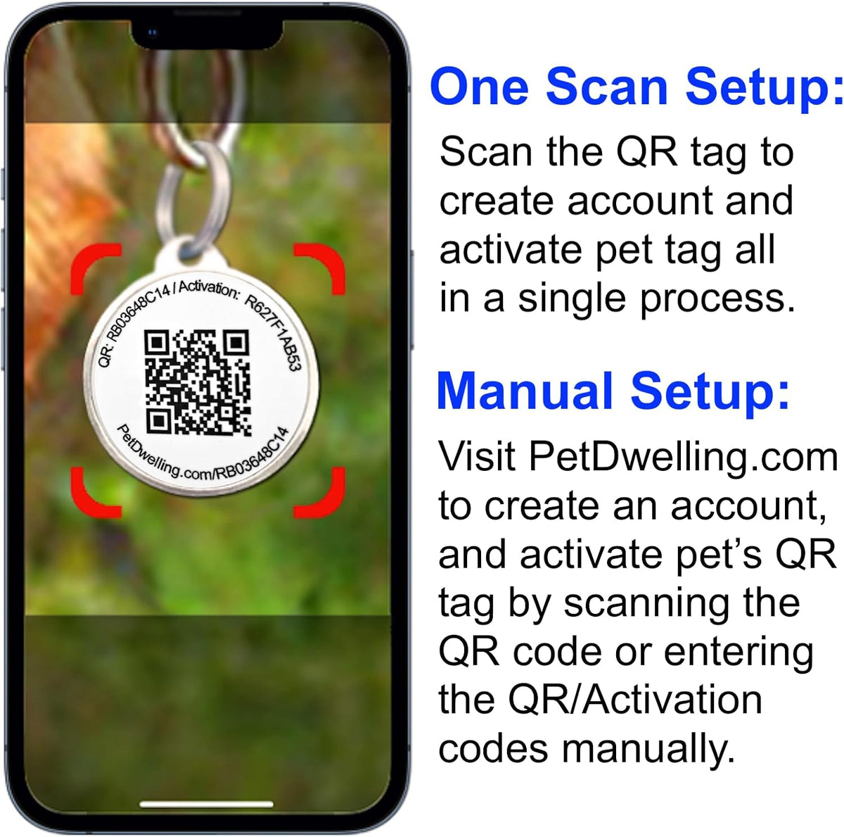 Pet Dwelling Mini Paw QR Pet ID Tag for Cats & Small Dogs | Lightweight