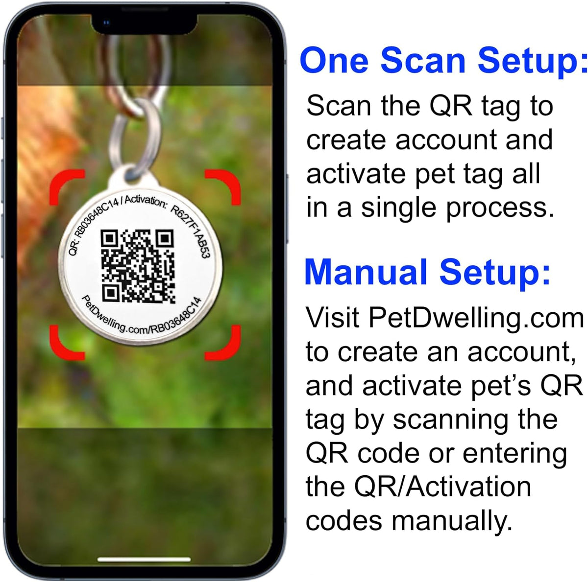 Pet Dwelling Easy Scan QR Code Pet ID Tag for Dogs & Cats | Instant Owner Contact | Real-Time Scan Alerts | Digital Pet Profile | Lost Pet Identification