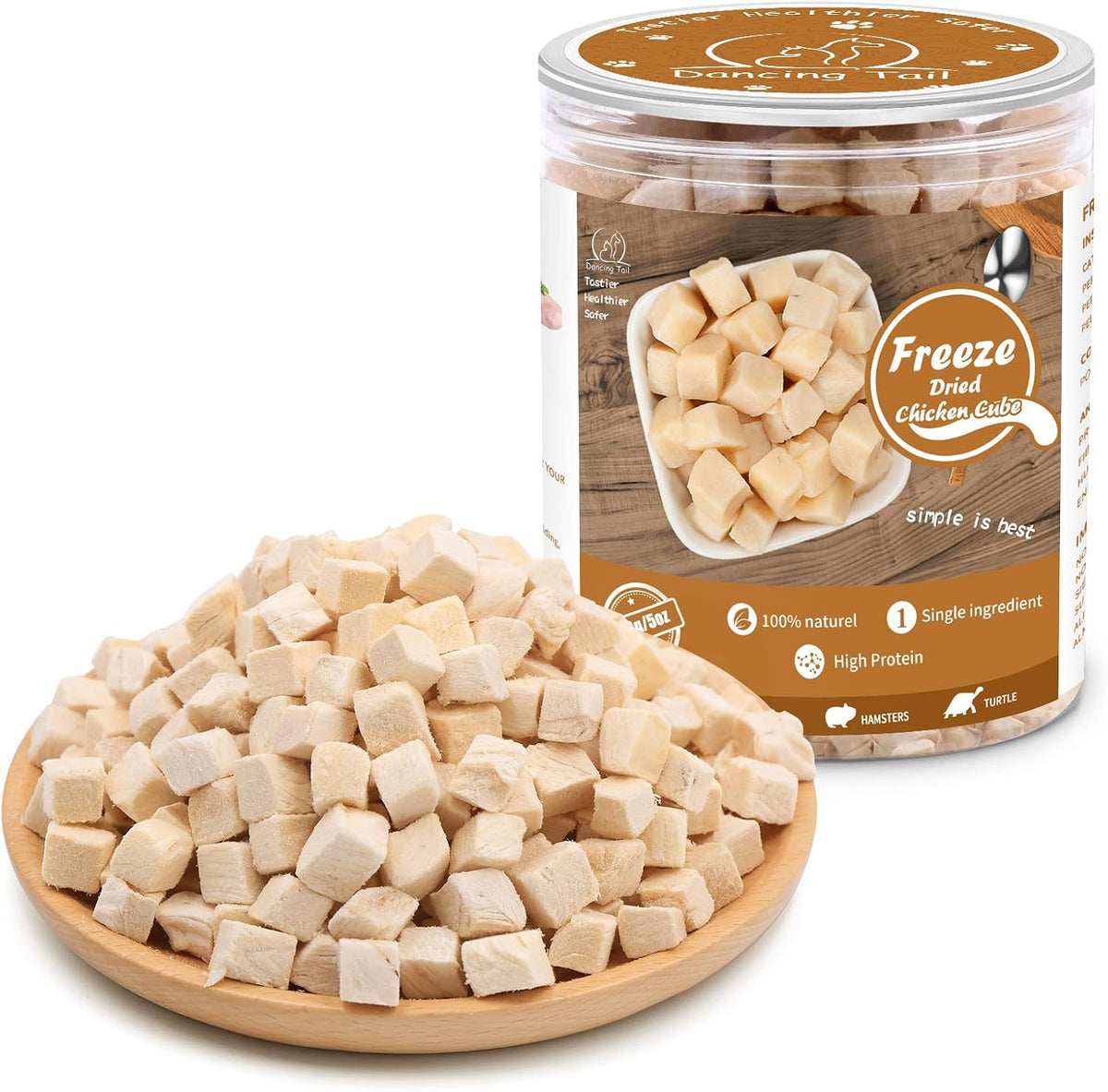 Freeze Dried Cat & Dog Treats, Healthy Chicken Cube Weight Control 5 Ounce