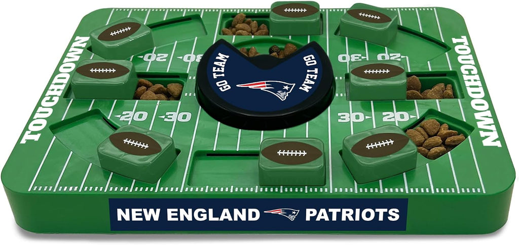 Pets First NFL New England Patriots Large Puzzle Toy for Dogs, Slow Feeder Board for Pets, New Bigger Size, Interactive Doggie Treat Toy