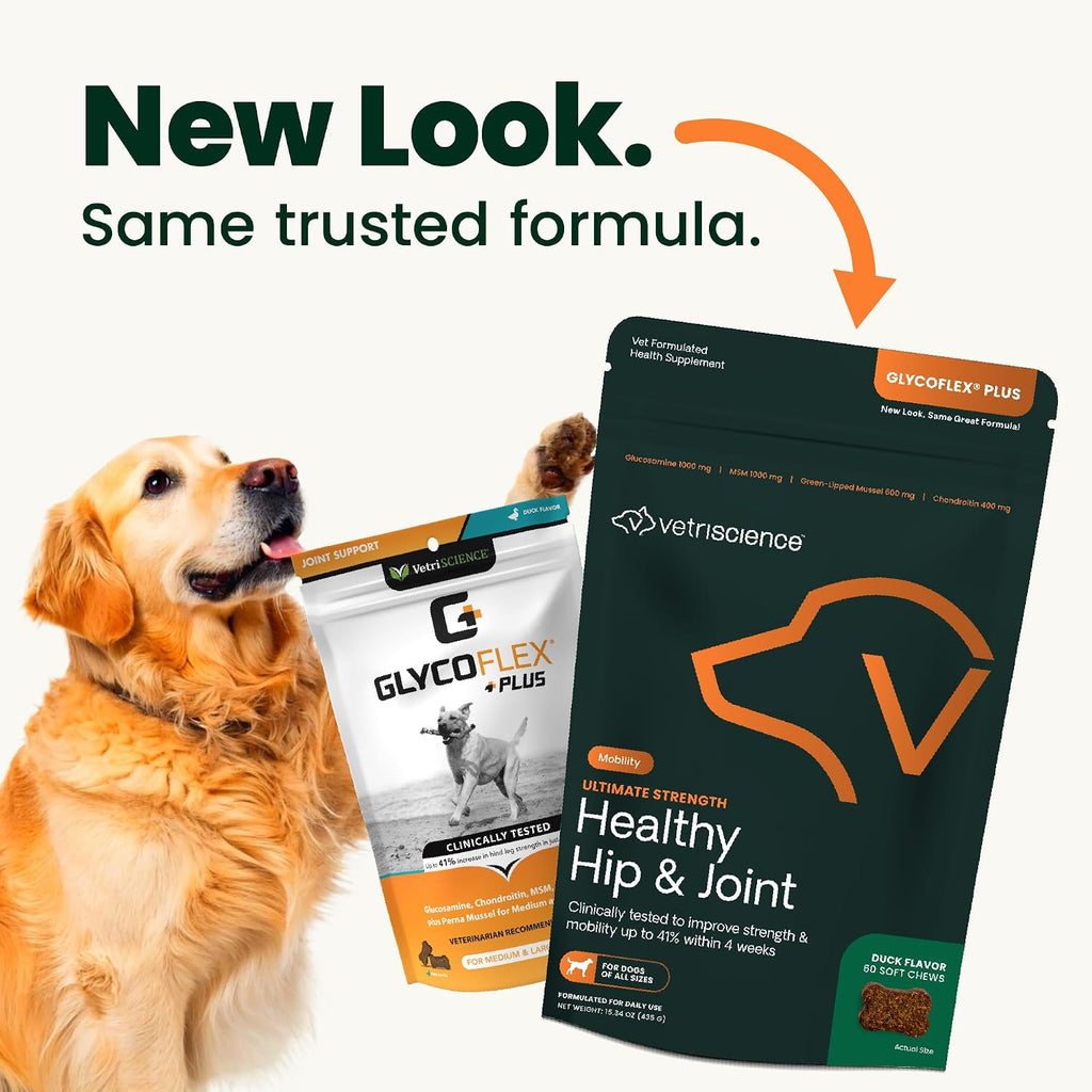 VetriScience Ultimate Strength Healthy Hip & Joint Chews for Dogs, 60 Count