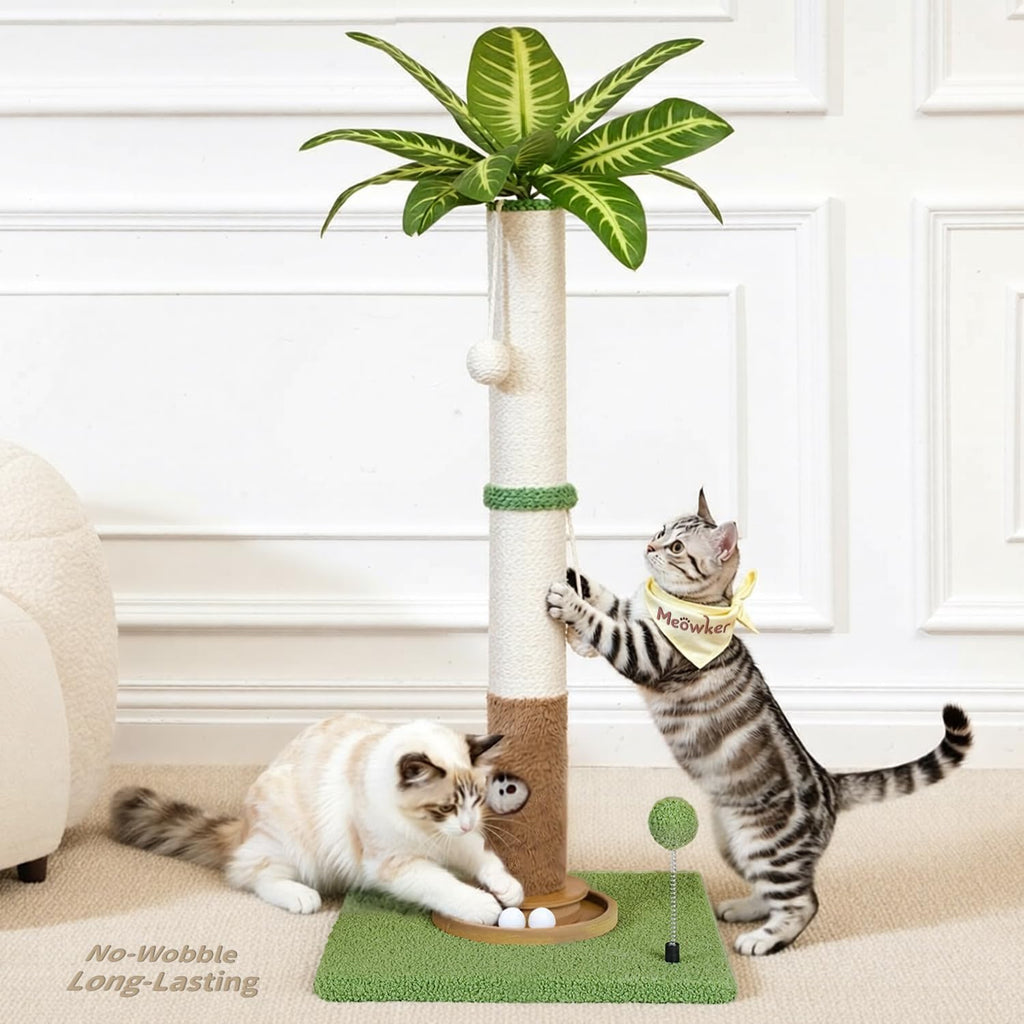 35" Tall Palm Tree Cat Scratching Post Vertical for Indoor Cats