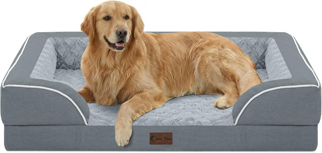Orthopedic Washable Dog Bed for Extra Large Dogs, 42x30in, Grey