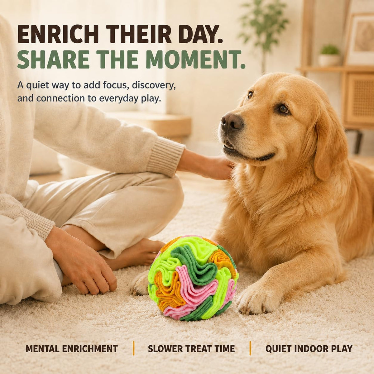 Vibrant Snuffle Ball for Dogs, Playful Color-Mix Slow Feeder Toy, Eye-Catching Interactive Puzzle for Mental Enrichment, Indoor Fun for Small Medium Large Dogs