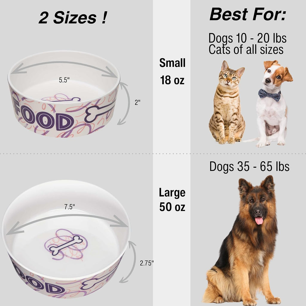 Loving Pets Dolce Moderno Ceramic Look Dog Bowl – Modern Melamine Dog Food Bowl & Dog Water Bowl – Durable, Non-Slip Pet Dish for Small & Medium Dogs – Dishwasher Safe Dog Bowl (Large, 47 oz)
