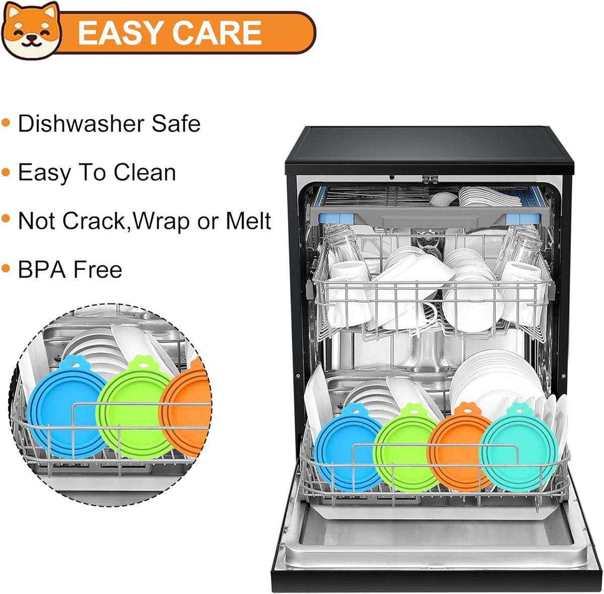 3 Pack Pet Food Can Covers, Silicone Can Lids for Dog & Cat Food