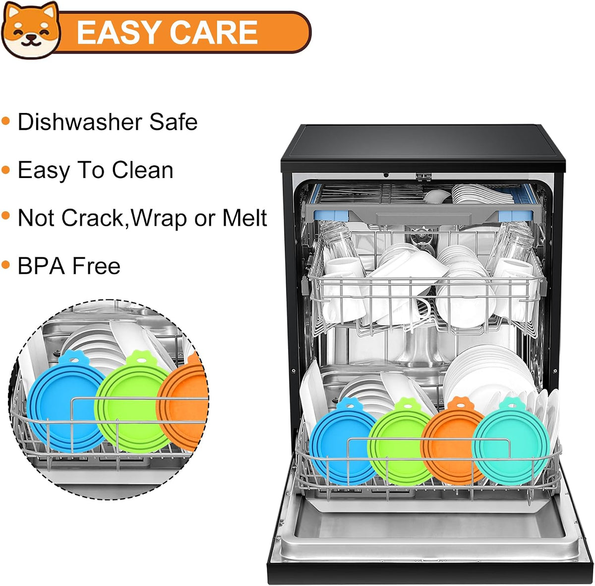 2 Pack Pet Food Can Covers, Silicone Can Lids for Dog & Cat Food