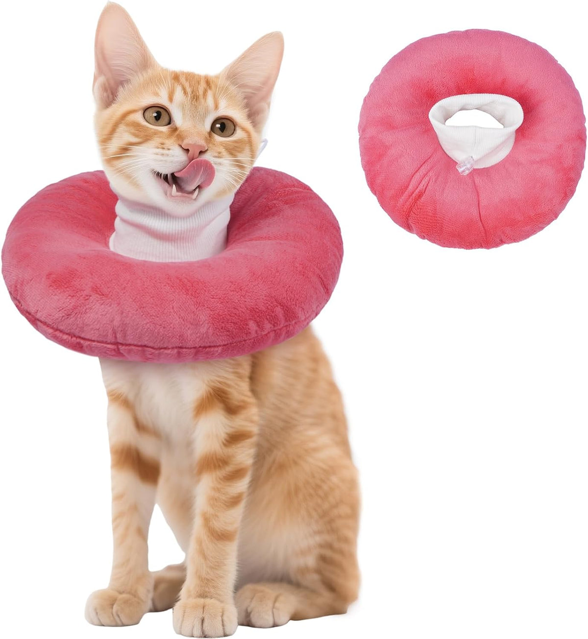 BRKURLEG Cat Recovery Collar, Soft Cat Cones, Pink, S