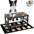 ADENGL Elevated Dog Bowls, 10" Tall Height, Raised Bowl Stand with 2 Stainless Steel Food Feeder Bowls (58oz) and Spill-Proof Mat for Medium Large and Small Breeds