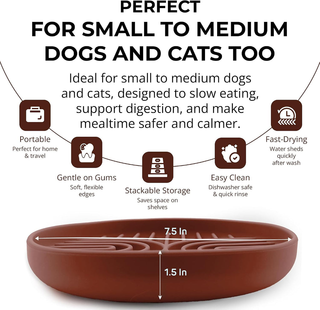 Silicone Slow Feeder Dog Bowls for Small Dogs & Puppies, Slow Eating Bowl