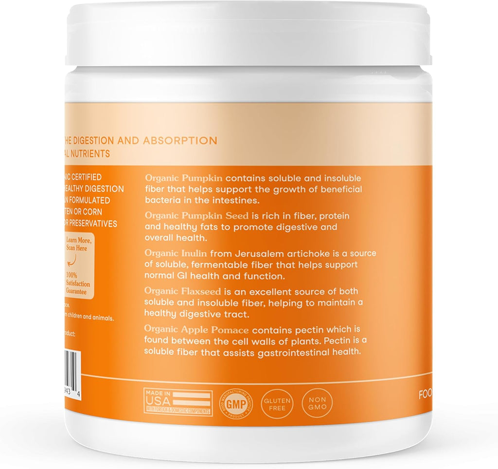Fera Pets Cat & Dog Pumpkin Plus Fiber Supplement - Powder, 90 Scoops