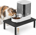 ECOLOVI Height-Adjustable Cat Food Stand, Elevated Cat Feeder Stand for Automatic Feeder & Bowls, Lifted Cat Food Table Station, Raises Feeder/Bowl, Relieves Spine and Joints Noticeably, Black