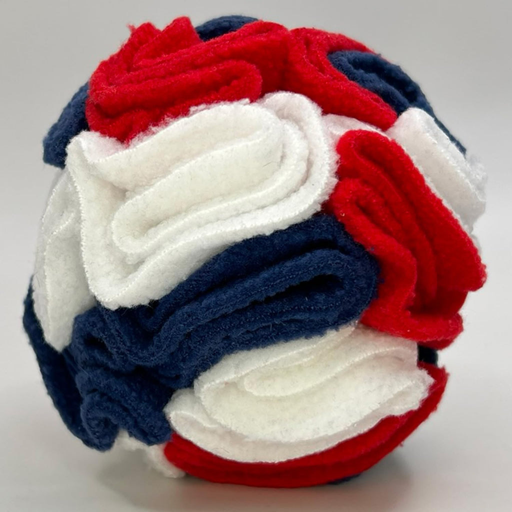 Glory To Dog Puppy/Small Breed Snuffle Ball Toy Celebration Red White Blue