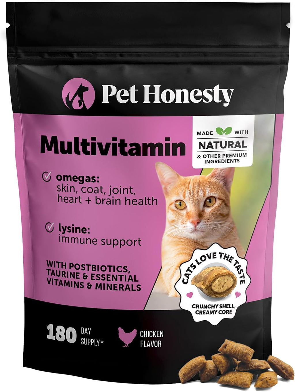 Pet Honesty Vet Backed Cat Multivitamin, Chicken, 180-Day Supply