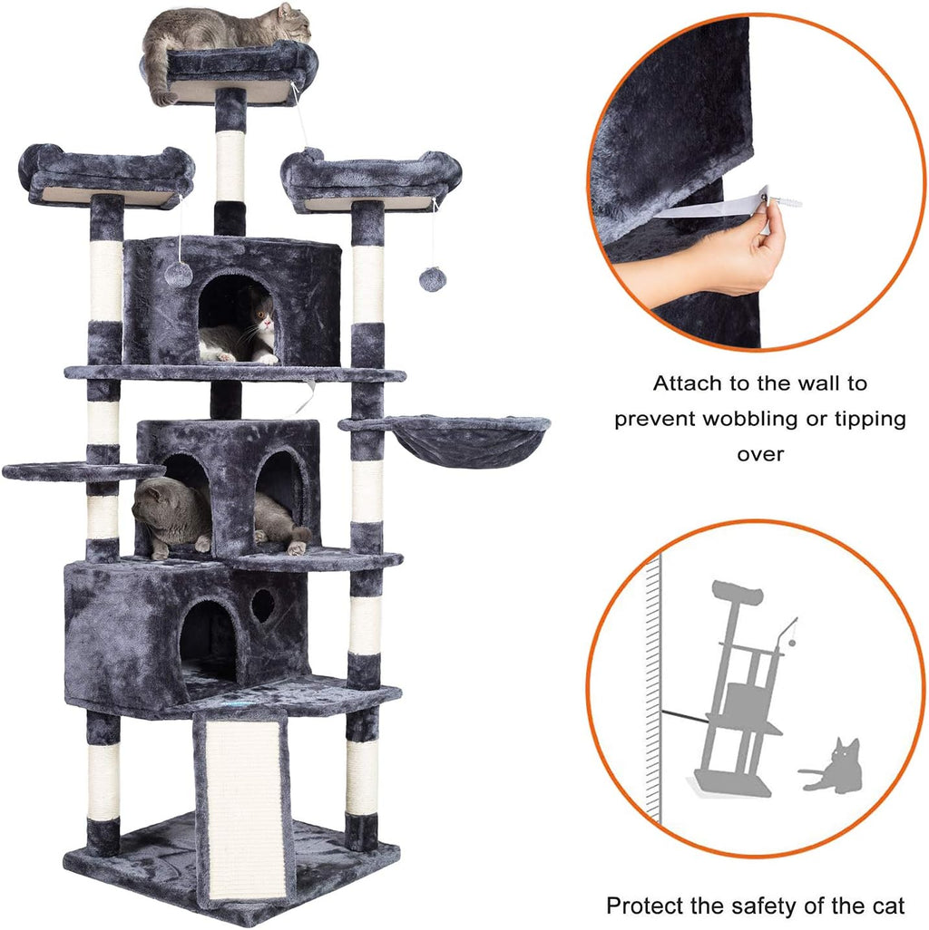 Hey-brother Cat Tree Tower with Multi-Level Large Condo, Platform, MPJ032G