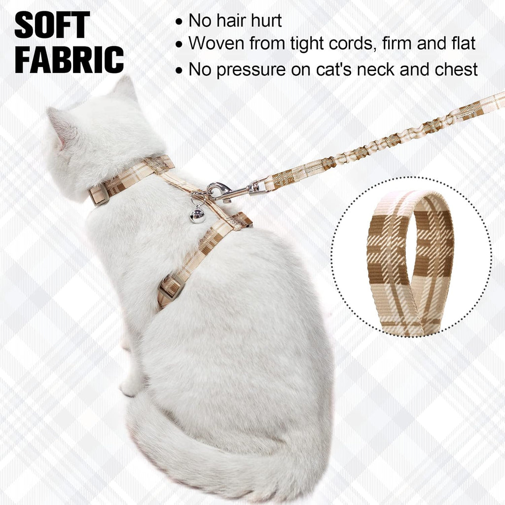 BEAUTYZOO Cat Harness and Leash Set, Escape Proof for Walking Travel, Khaki
