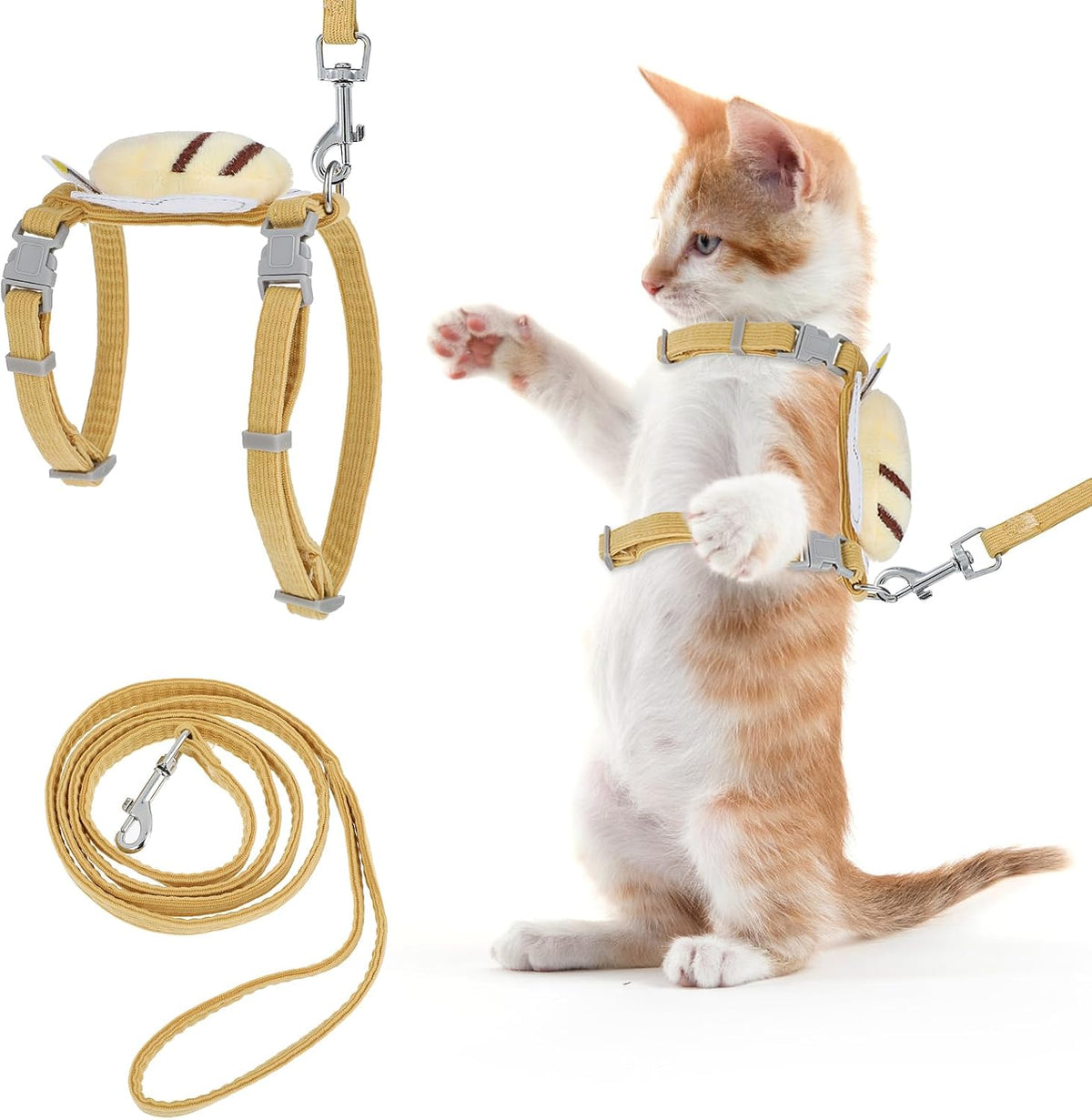TIESOME Cat Harness and Leash Set Adjustable Gradient Kitten Harness