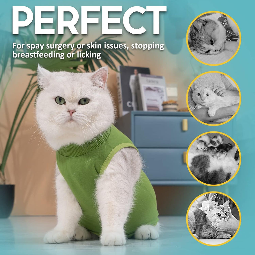 Avont Cat Recovery Suit - Kitten Onesie for Cats After Surgery
