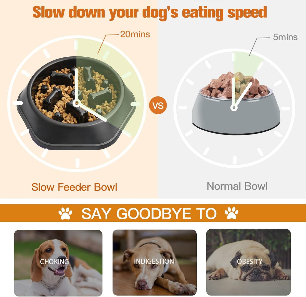 UPSKY Slow Feeder Dog Bowl Anti-Chocking Slower Feeding Pet Puzzle Bowls | Interactive Bloat Stop Dog Food Dishes, Non-Slide Dogs Lick Treat for Small Medium, Slow-Eating Maze Design, Easy to Clean 