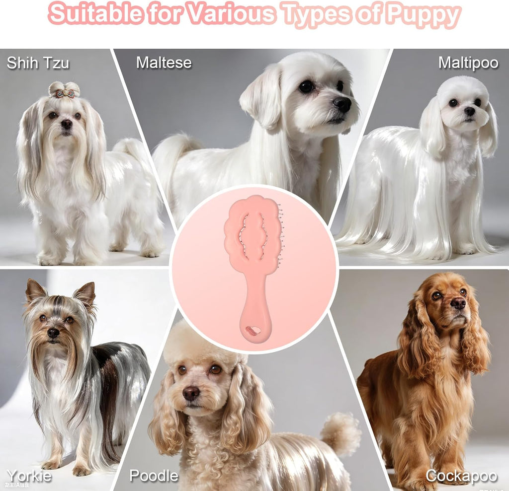 Cloud Shape Small Dog Grooming Brush (Pink) | Perfect for Shih Tzus, Yorkies, and Maltipoos - Ideal Puppy Hair Brushes for Maltese and Small Breeds