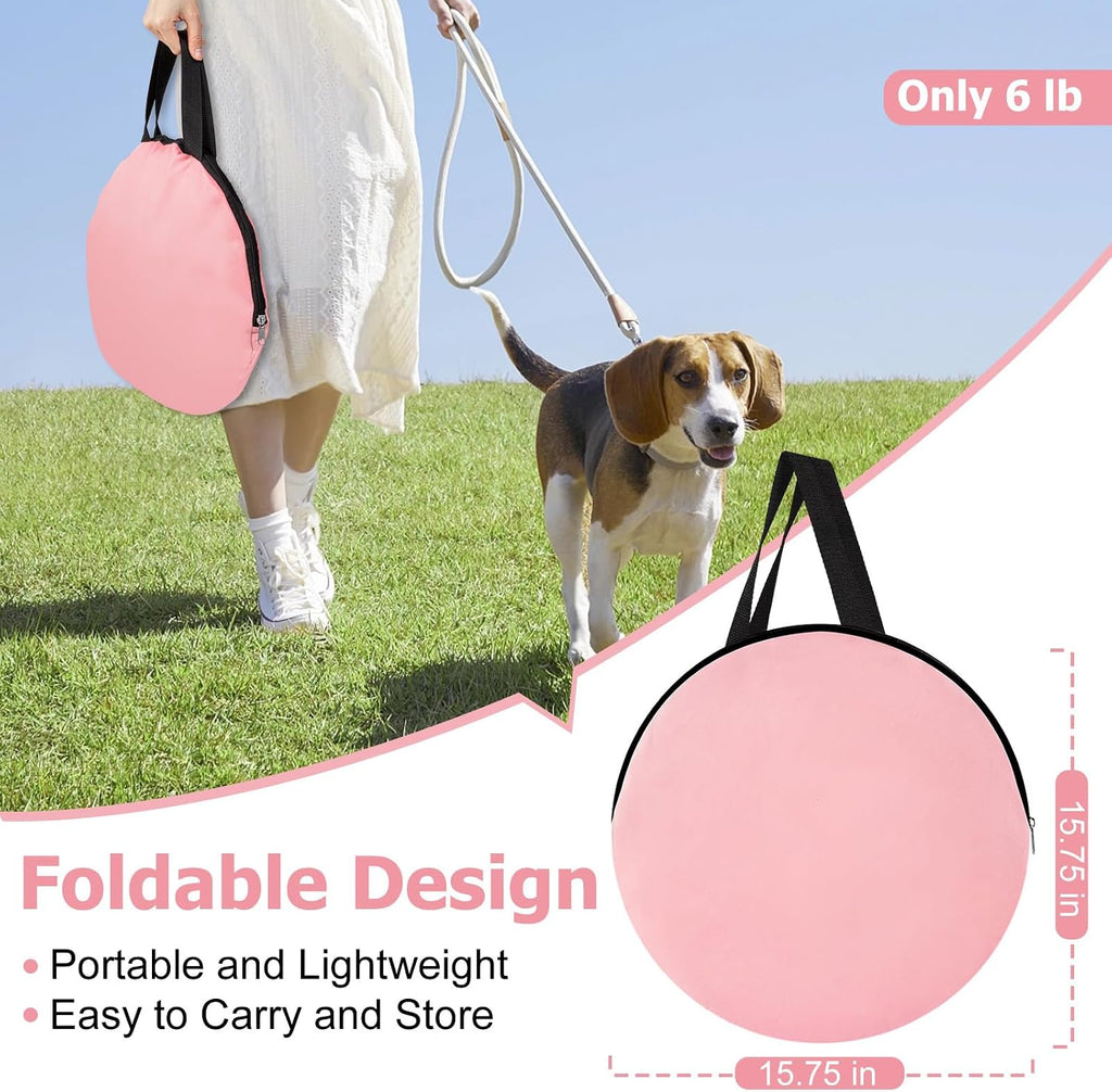 Portable Cat Playpen with Litter Box Area, Foldable Pet Dog Playpen