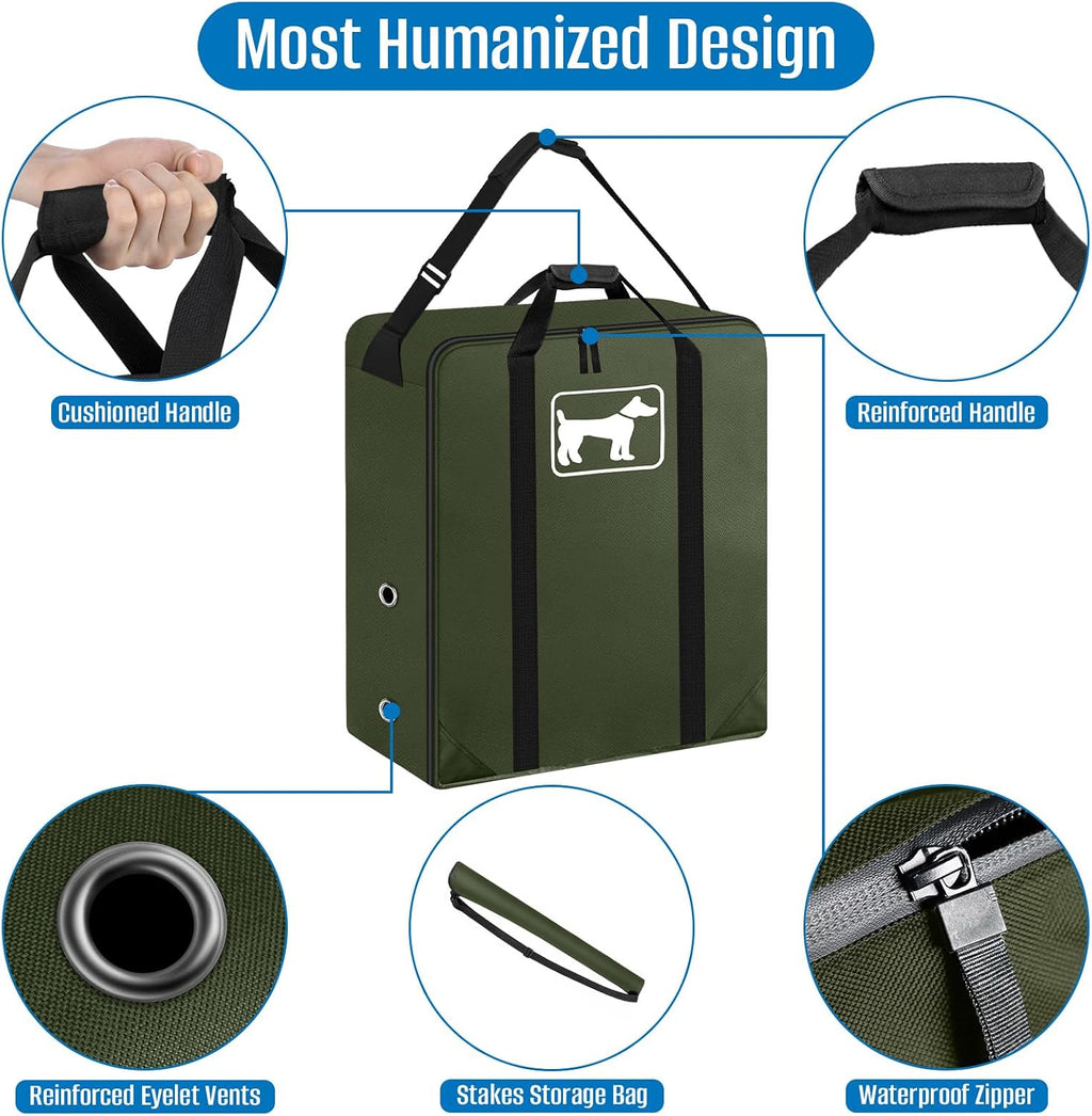 SIRUITON Thick 600D Dog Playpen Storage Bag Fits 32" H 8 Panels & 9 Stakes