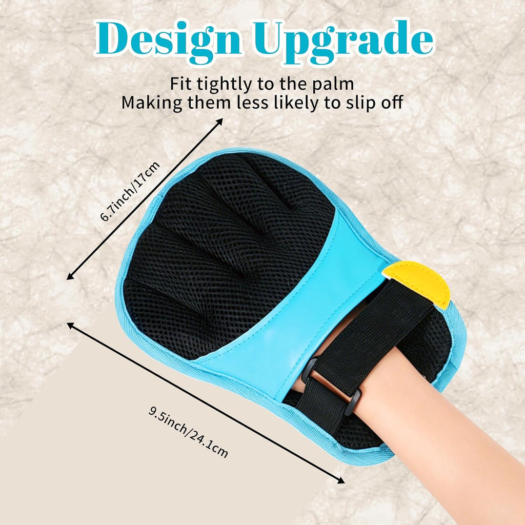 Pet Hair Removal Gloves, Blue and Black Colors, Static Hair Removal, Adjustable Strap, Reusable for Clothing, Sofa, Car Seat, Set of 2