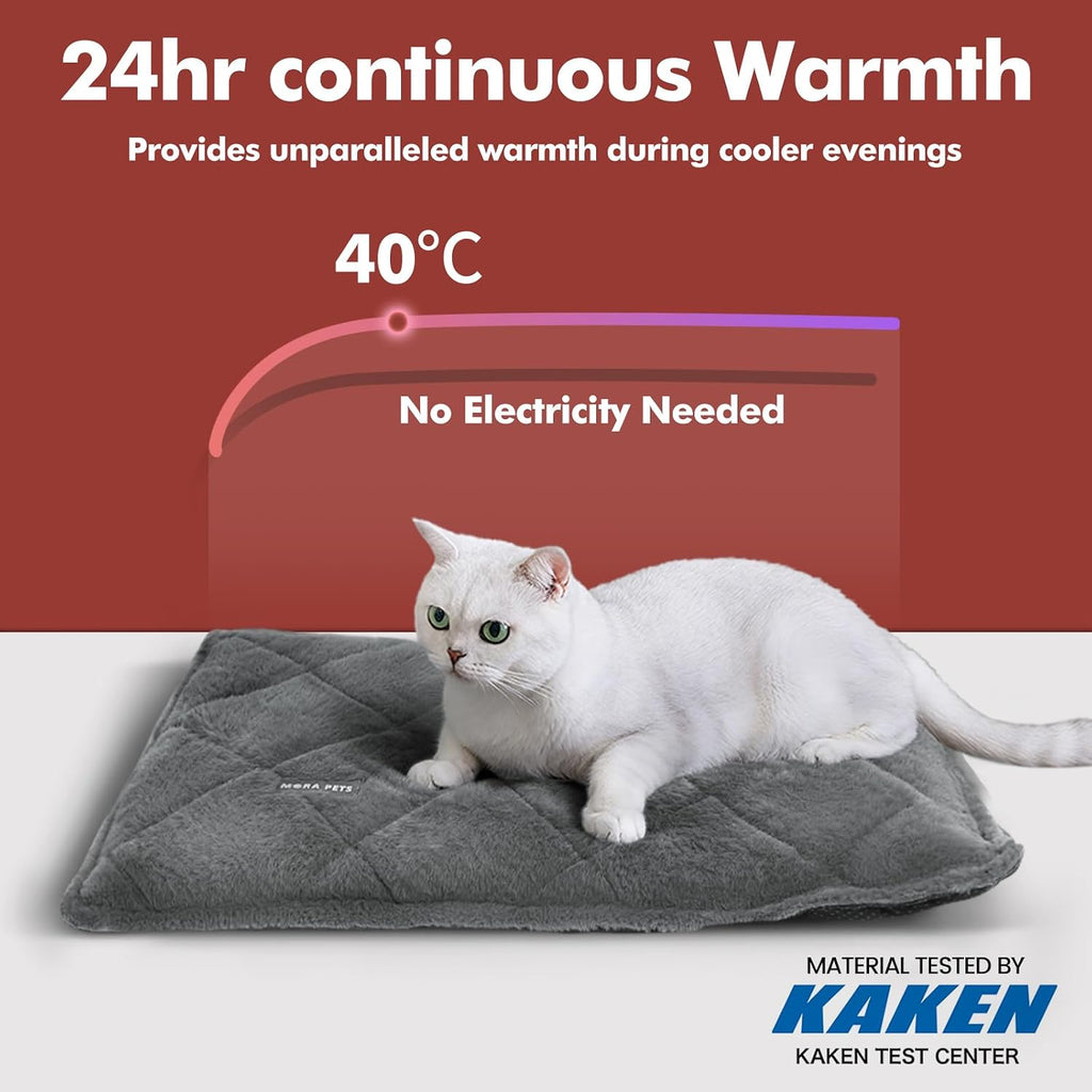 Mora Pets Self Heating Cat Bed, Self Warming Fur Cat Bed 36 x 24 Inches