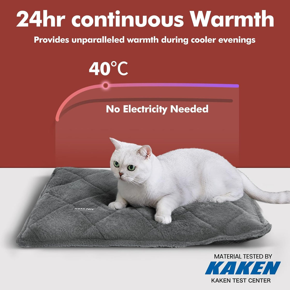 Mora Pets Self Heating Cat Bed, Self Warming Fur Cat Bed 36 x 24 Inches