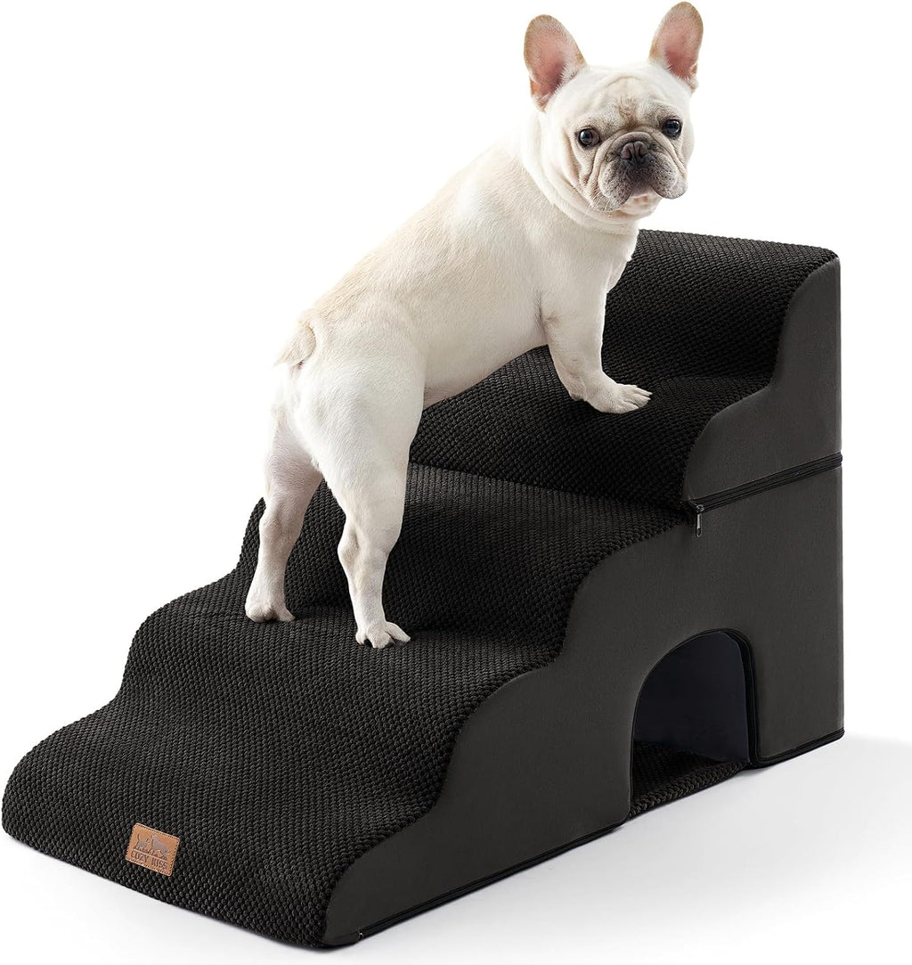 COZY KISS Dog Stairs,with condo,22.4" H 5 Steps for Bed,Black