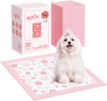 MIZOK Pink Puppy Pads with Adhesive Tabs Wee Wee Pads for Dogs 22x22in 30Ct | Cute Cherry Blossom Designs Feature Pheromone Attractant for Fast Training Small Dog Potty Pads Ideal for Female Puppy Needs