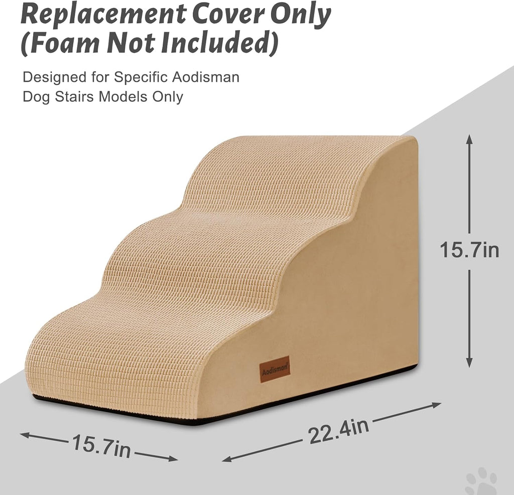3-Step Dog Stairs Replacement Cover(for AODISMAN Pet Ramp Only),Khaki