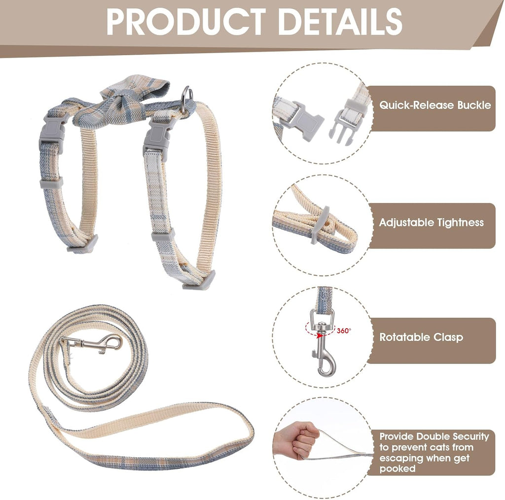 TIESOME Cat Harness and Leash Set, Adjustable Gradient Kitten Harness