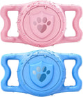 IP68 Waterproof AirTag Holder for Dog Collar, Silicone, Pink&Blue, 2 Pack