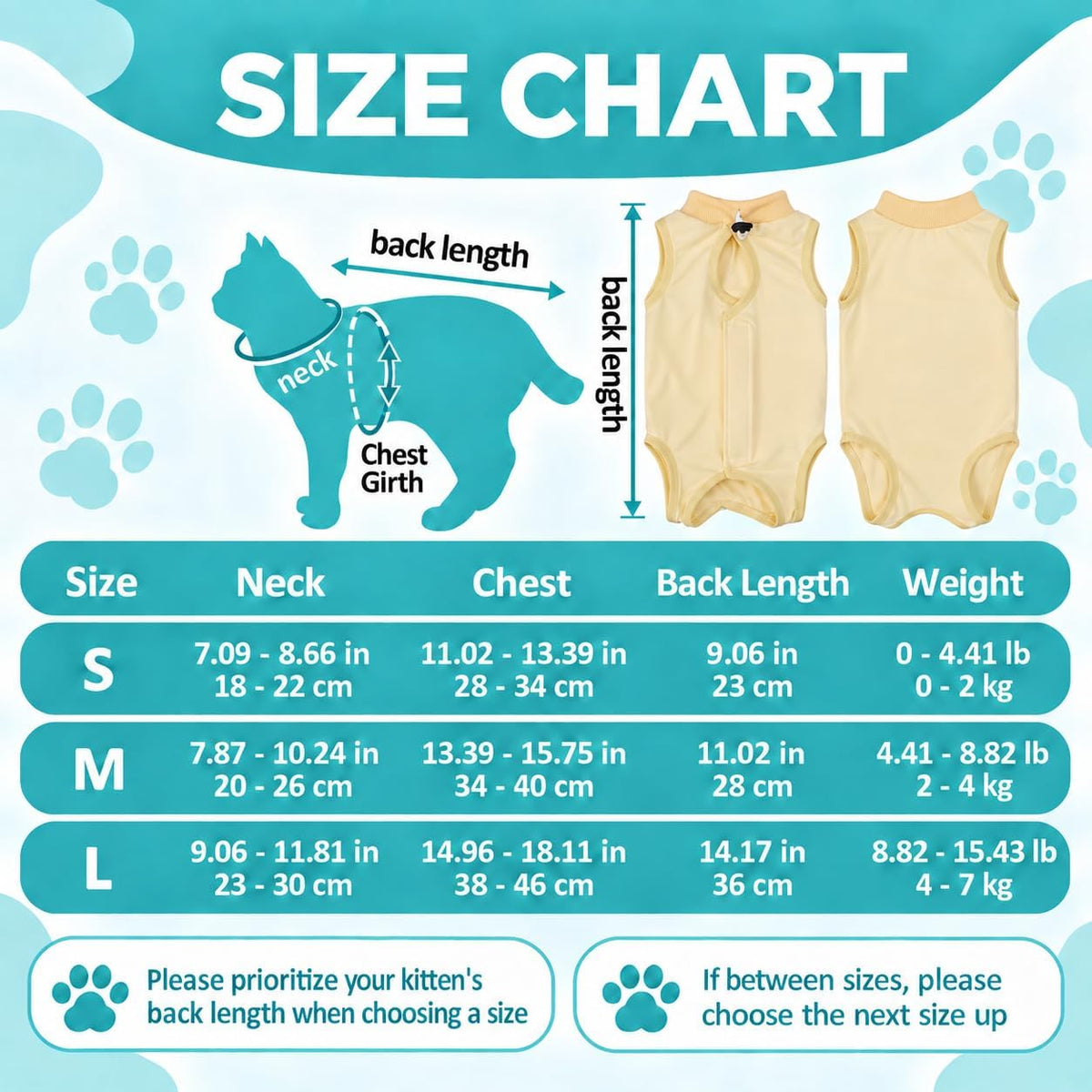 Avont Cat Recovery Suit - Kitten Onesie for Cats After Surgery