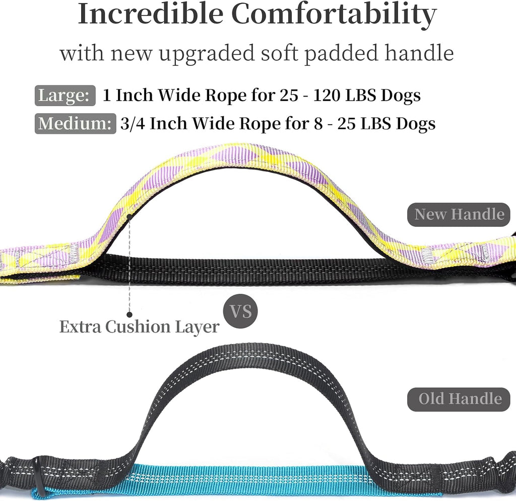 iYoShop Hands Free Dog Leash with Zipper Pouch, Purple-Yellow Mix, Large