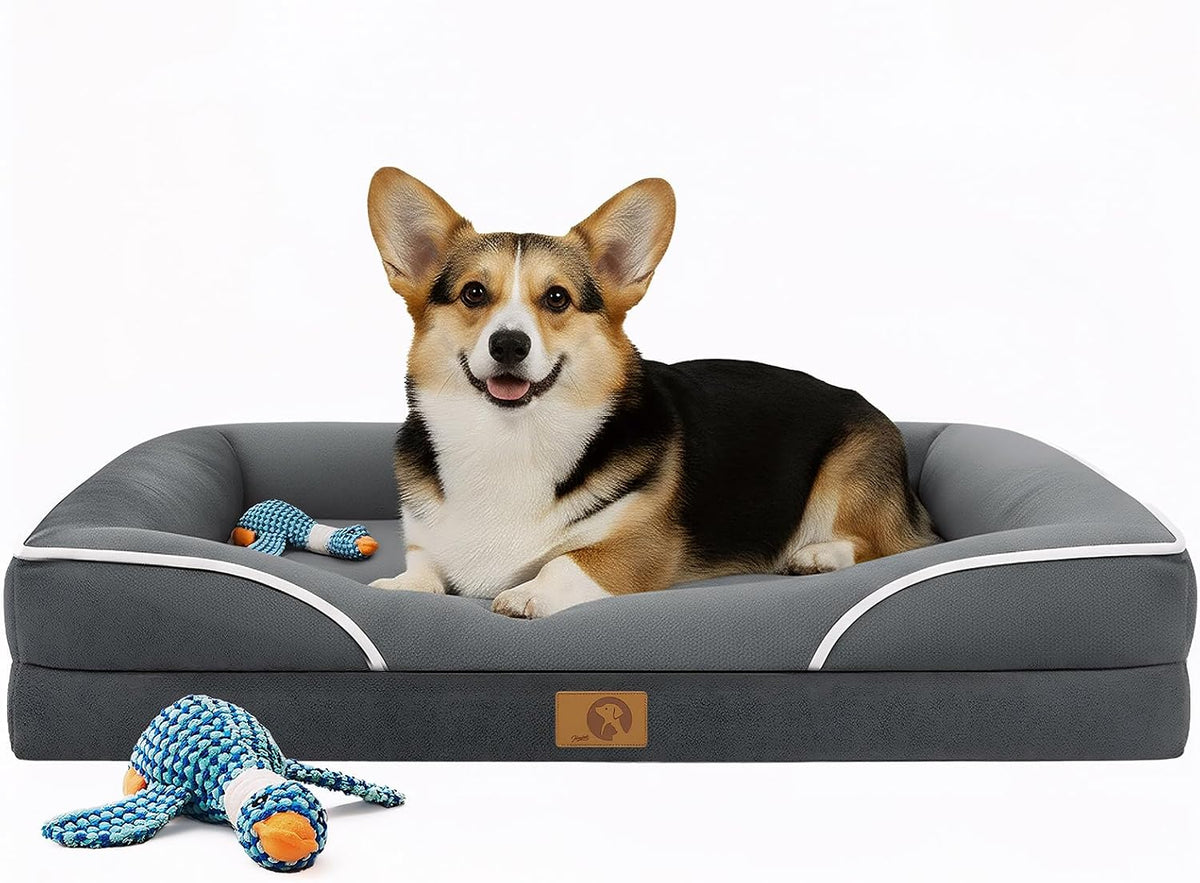 Homemate Dog Bed Large Sized Dog: 36"x27" Orthopedic Pet Bed with Toy