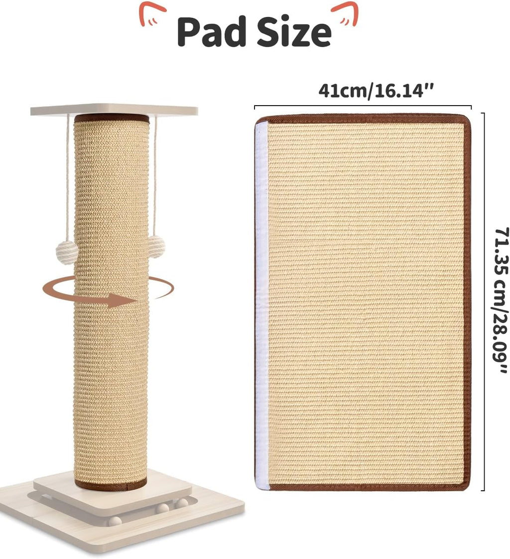Odoland Cat Scratching Post Replace Mat Natural Sisal Scratcher Pad