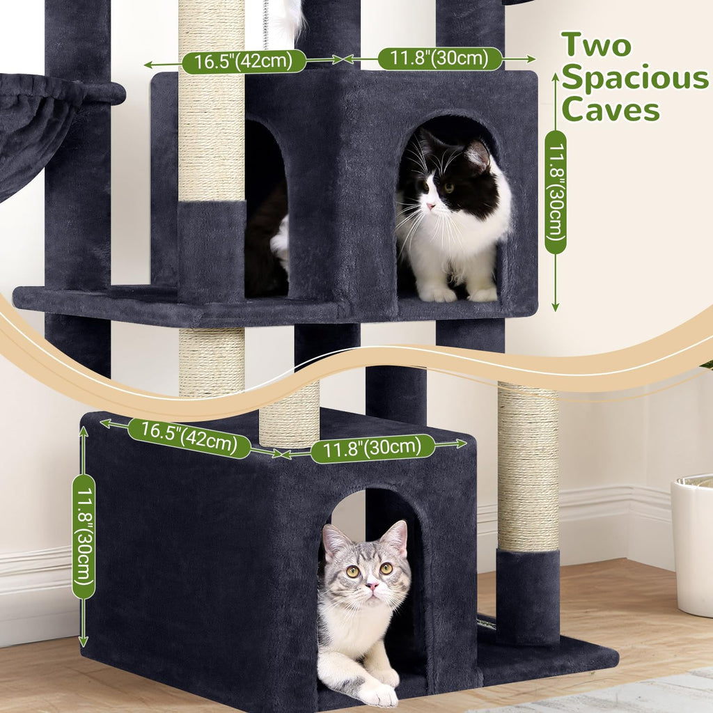 Globlazer Sturdy Cat Tree for Indoor Cats 20 lbs, S68, Dark Grey