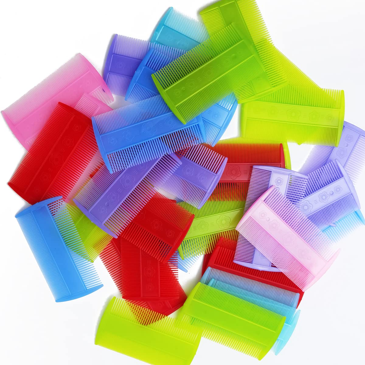 NSBELL 20PCS Comb for Cats, Lice Comb for Dogs, Double Sided Cat Comb for Short Hair of Pets or Humans (Assorted Colors)