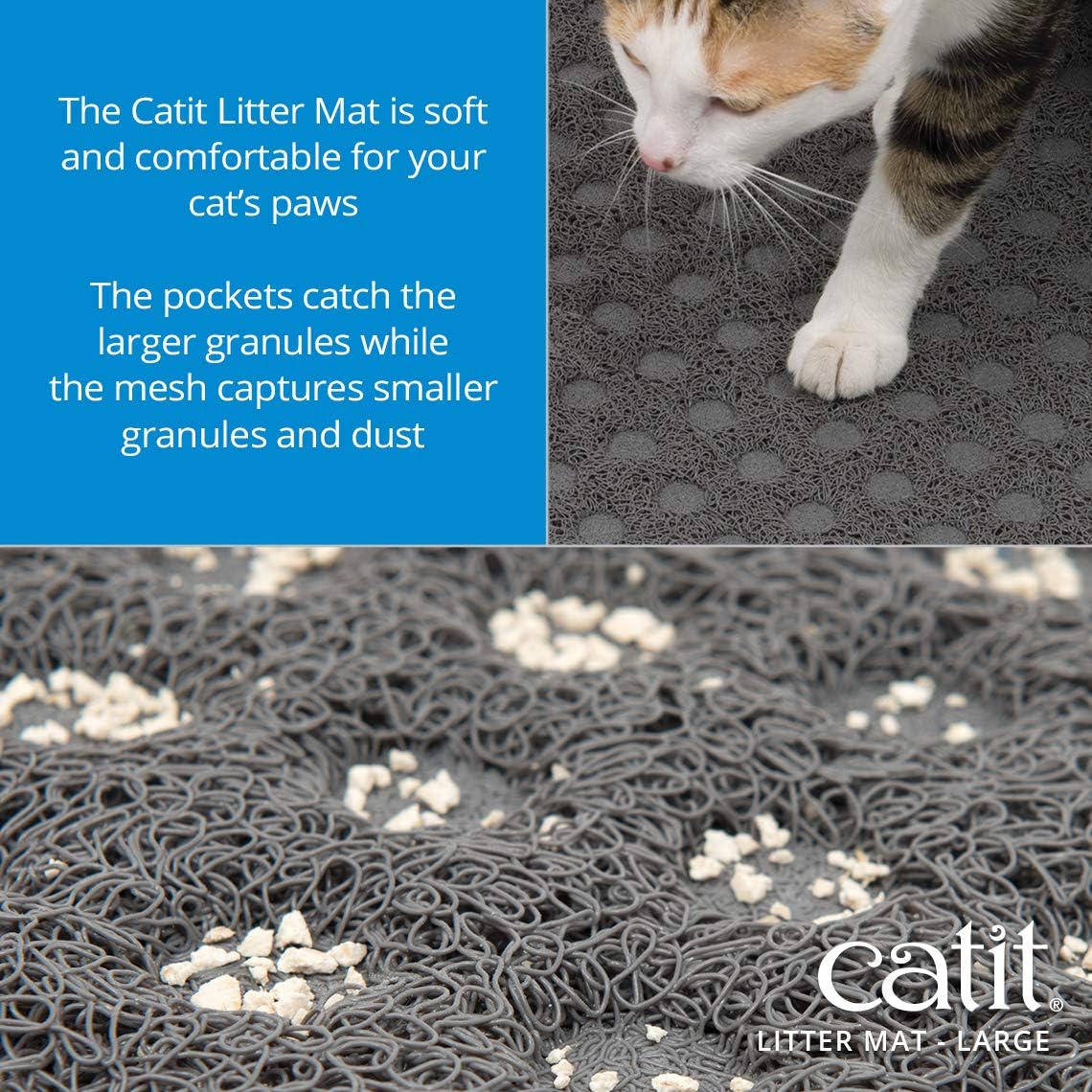 Catit Large Cat Litter Mat - Non-Slip, Easy Maintenance Design