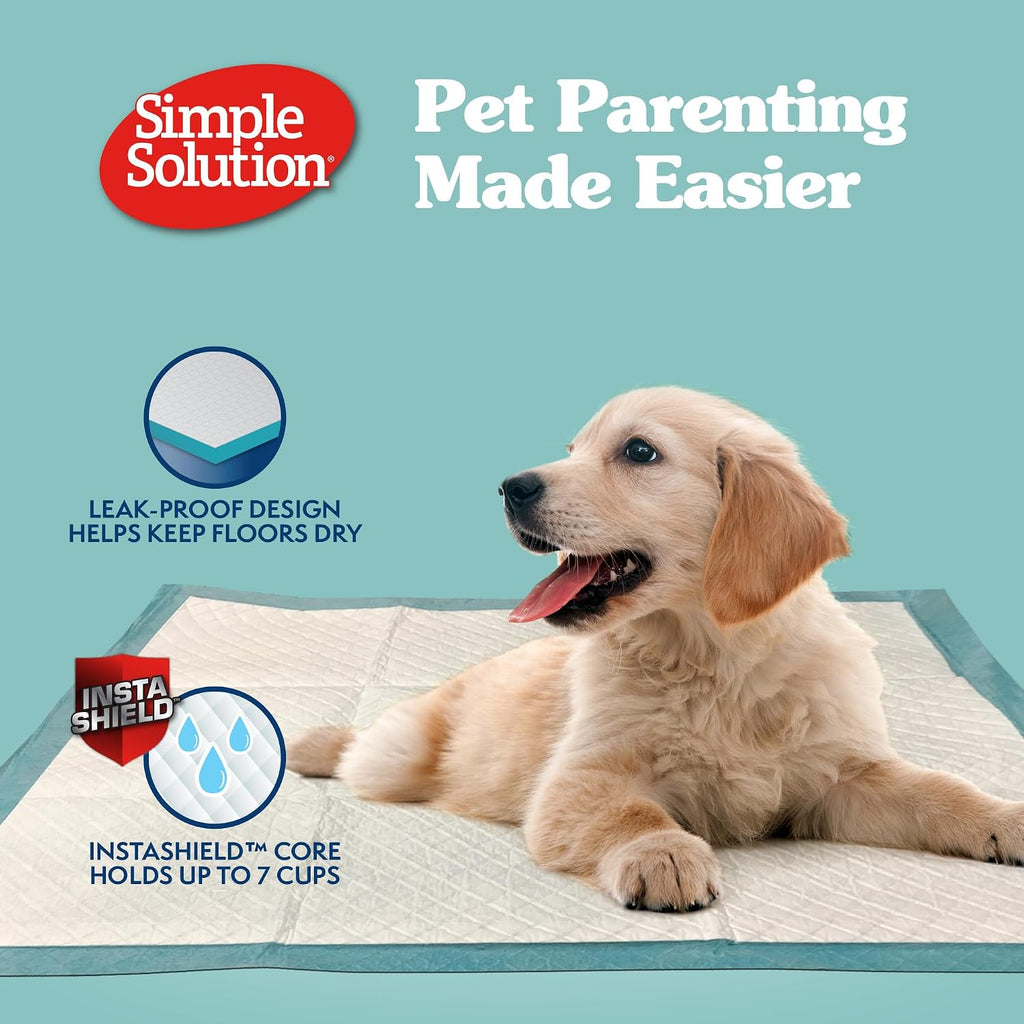 Simple Solution XL Pee Pads for Dogs, Leak Proof Dog Pads, 28x30, 100 Count | Dog Training Pads, Puppy Potty Training, Housebreaking, Disposable Pee Pads, Floor Protection, Indoor Potty, Puppy Essentials