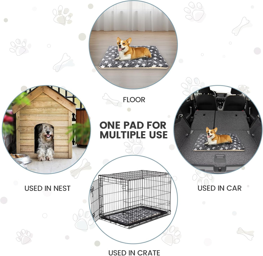 Dog Bed Pet mat Dog Box mat Machine Washable Grey (39x28x1.5in)