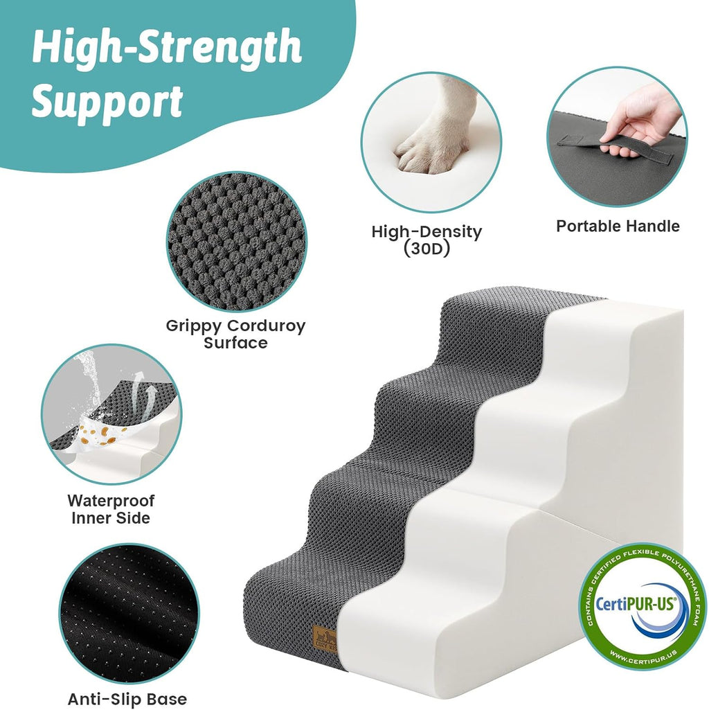 COZY KISS Dog Stairs for Small Dogs, 4-Step 2-in-1 Dog Steps,19.7" H