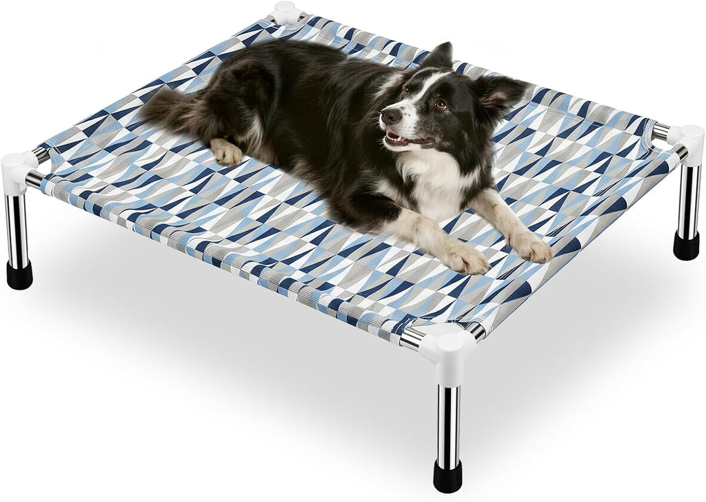 Raised Elevated Dog Bed, Lifted Cooling Stainless Steel Pet Dog Cot, Medium