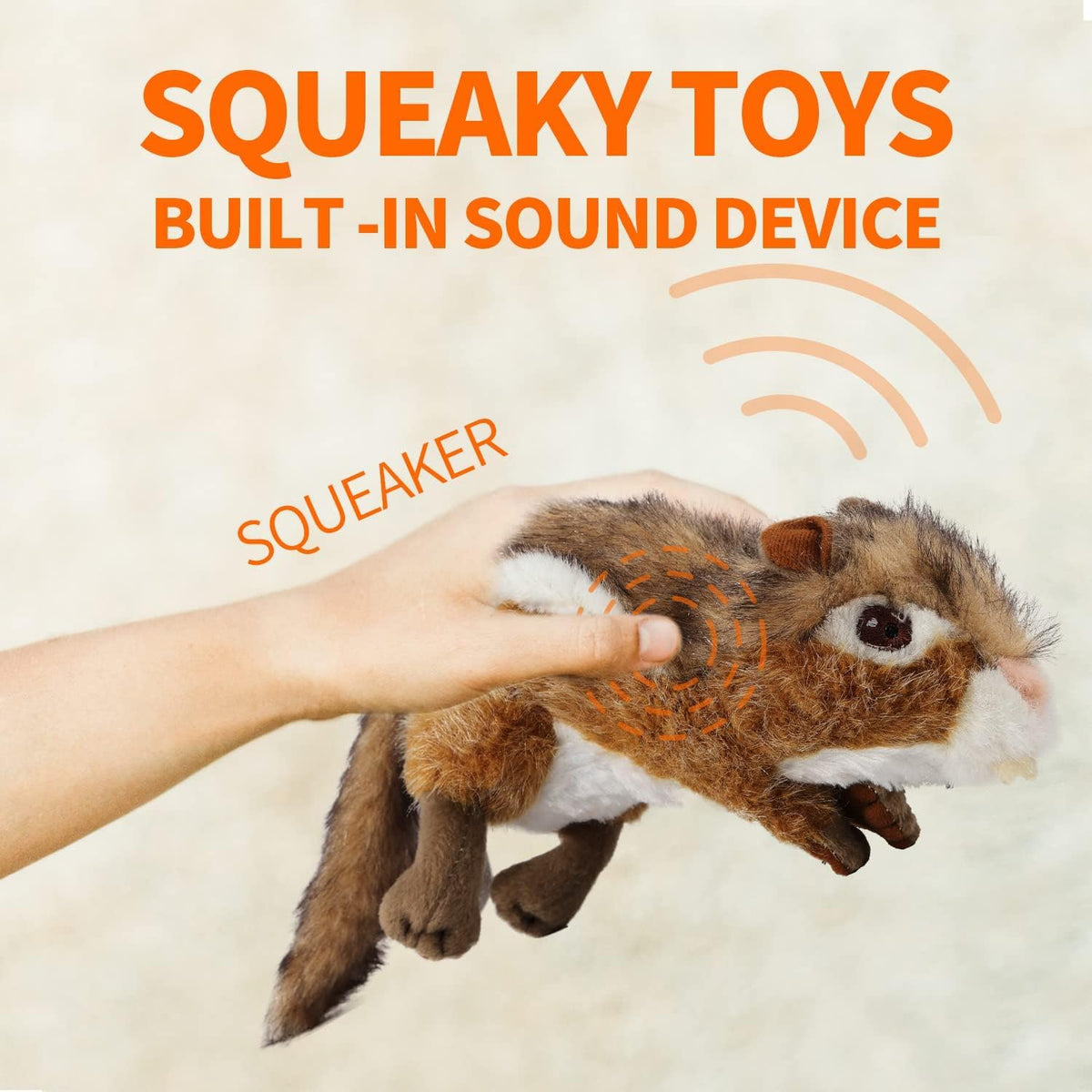 ALL FOR PAWS Dog Squeaky Toys Stuffed Animal Chipmunk Pet Plush Toys Squeak Chew Toy for Dogs Large