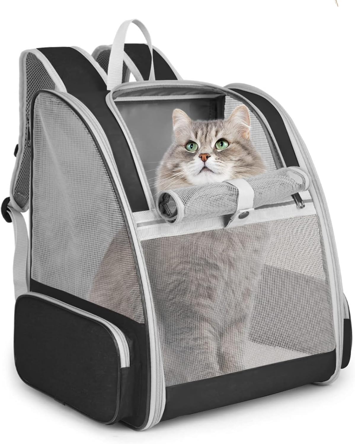 Cat Dog Backpack 12.6"×11.4"×16.5" Large Breathable Pet Bag Carrier