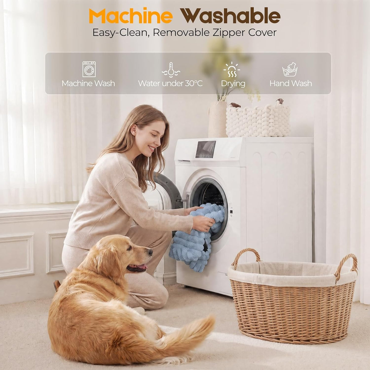 Orthopedic Dog Bed for XXL Dog, Waterproof Washable Pet Bed for Crate